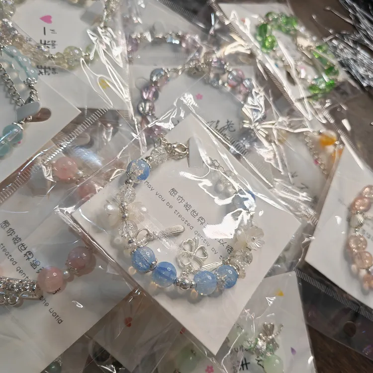 非金属仿水晶手链 少女风古风清新女银色千金风手工时尚森系日韩