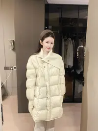 ZLeays林小允-热能-围巾款长款白色羽绒服XMXY526