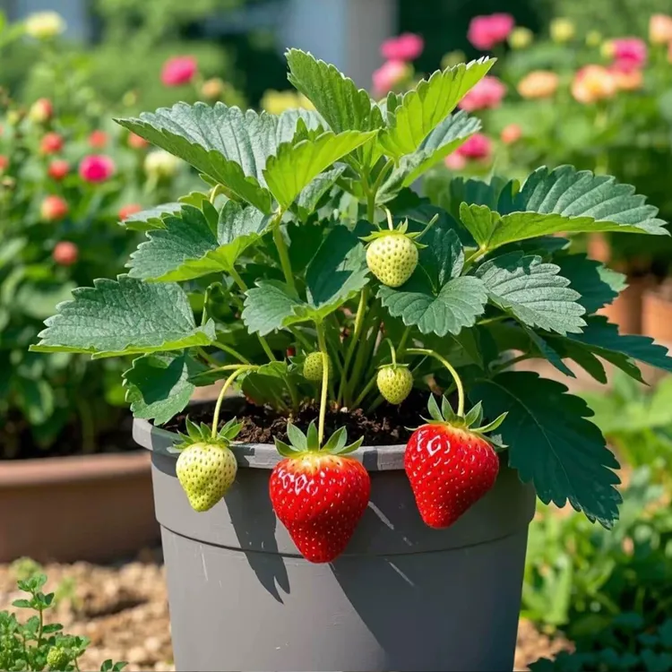 （贵族款）新品贵香粉红佩草莓苗盆栽植物观景观果香甜饱满四季家庭