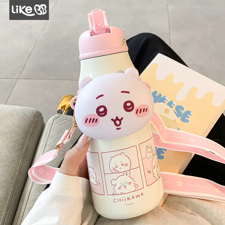 吉伊卡哇保温杯女生高颜值带吸管水杯女新款2025可爱便携杯子礼物