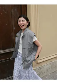【素简】户外机能风 立领水洗复古工装马甲挺阔型外套01525