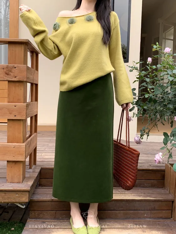 EIA一尧【匿名心动半裙】气质复古百搭半身裙女显瘦高腰长短款半裙