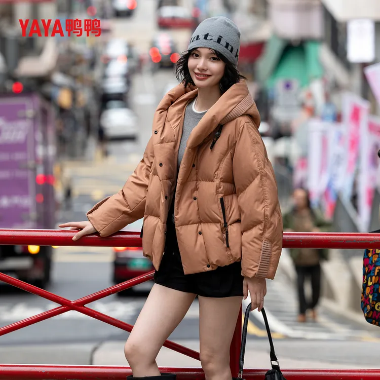 YAYA/鸭鸭羽绒服女款爆款2025新款正品新国标90绒时尚高级外套
