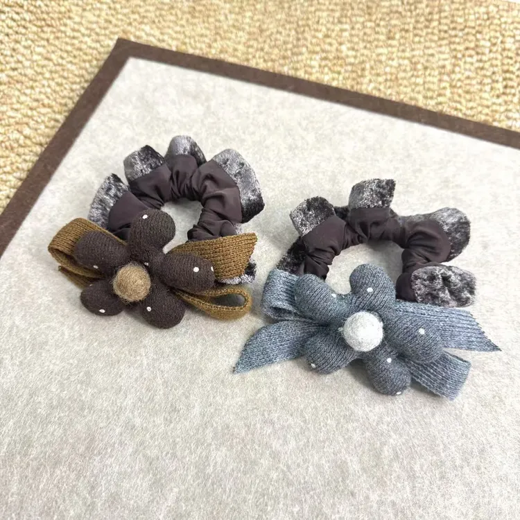 BlomUME韩系充棉波点花朵面膜发圈发绳简约百搭可爱发圈发饰1116