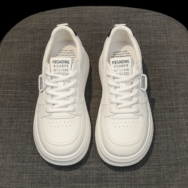 2025春季新款小白鞋百搭小白鞋学生厚底鞋子ins风韩版时尚休闲鞋