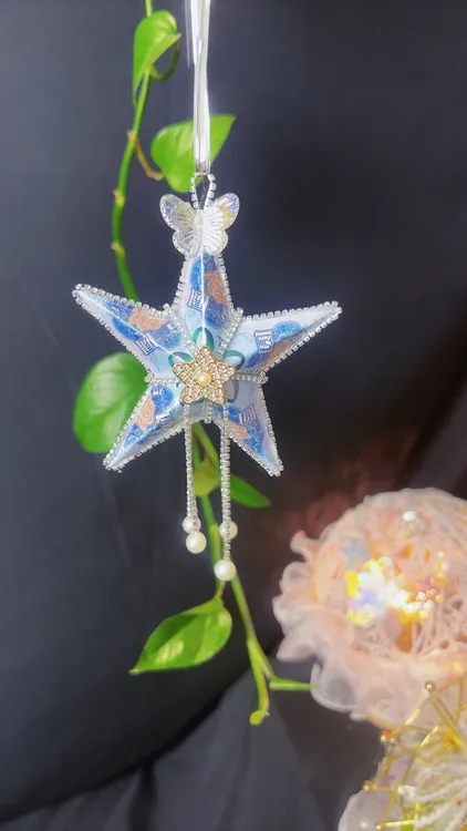 招财浪漫手工有钱花幸运星车挂diy材料包生日礼物送男女朋友闺蜜