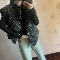 休闲百搭印花羽绒时尚马甲