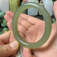 和田玉未镶嵌颈饰58圈口翠青