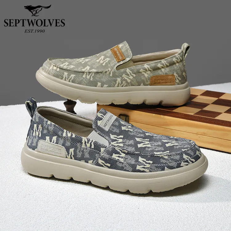 七匹狼春季男鞋帆布鞋时尚休闲鞋懒人鞋厚底鞋子男款爆款2026新款商品图