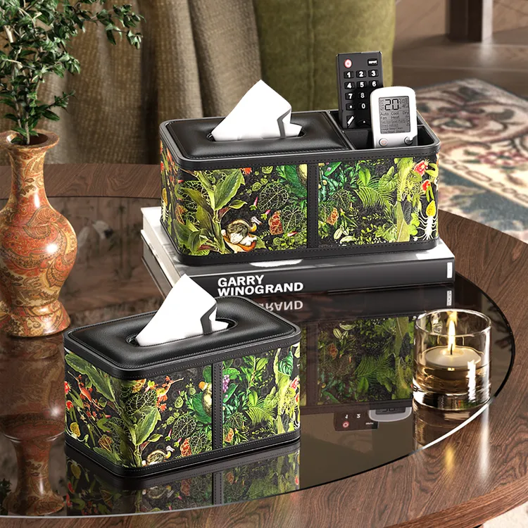 坤福复古纸巾盒客厅高档轻奢桌面弹簧茶几遥控器多功能抽纸收纳盒