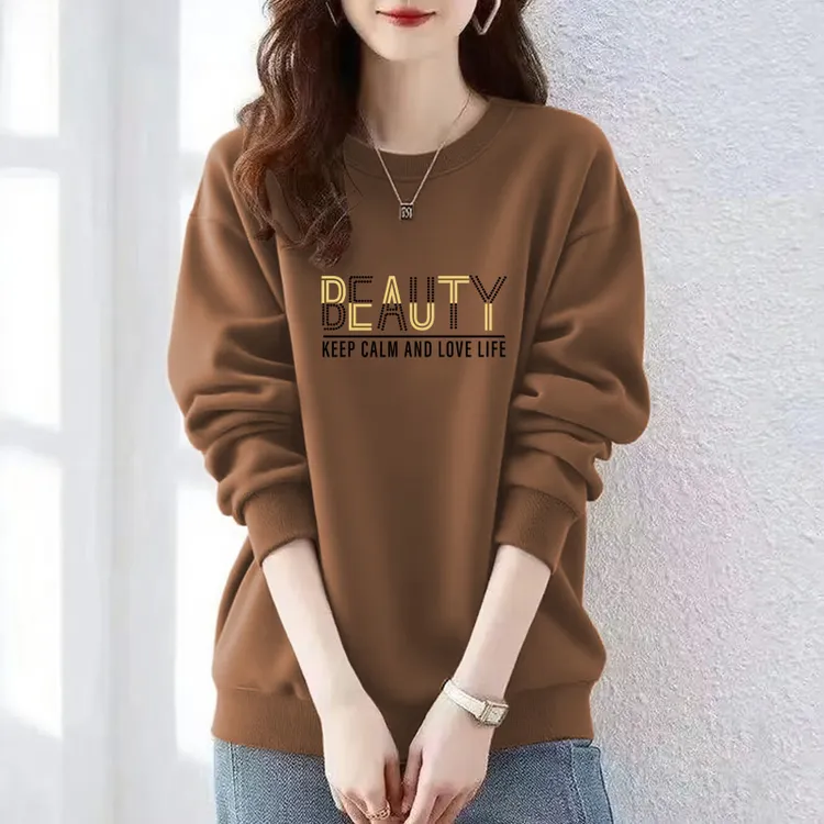 华棉卫衣女春秋季款2025新款薄款高质量宽松时尚韩版休闲显瘦上衣