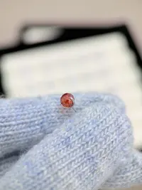 钛钢锆石耳饰 A692  红色蹦迪球锆石5mm精致耳骨钉耳钉