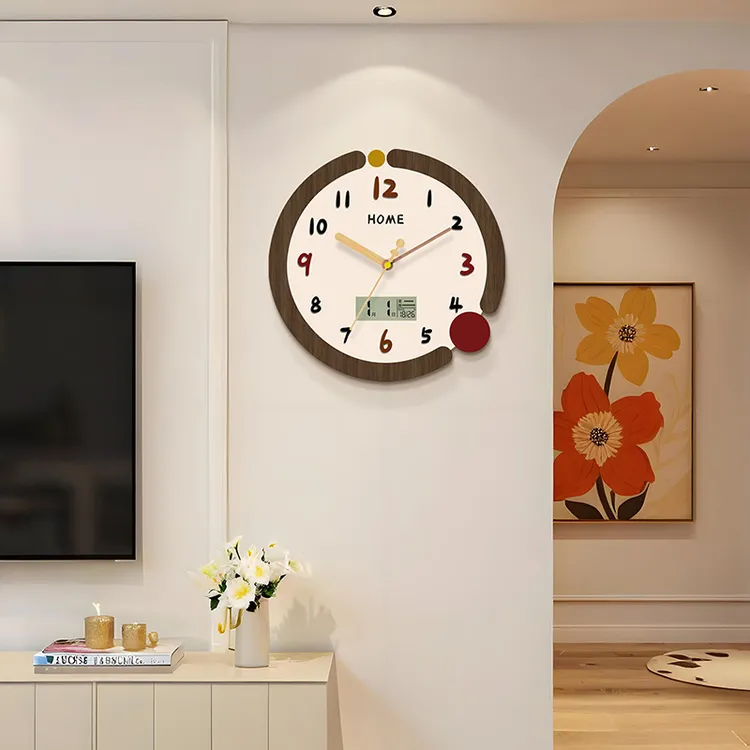 网红挂钟客厅钟表静音家用创意时钟挂墙卧室装饰画石英钟日历挂表