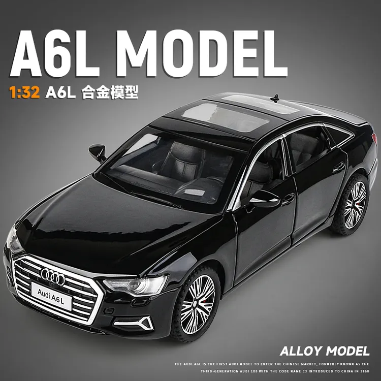 1:32奥迪A6L合金车模声光开门玩具男孩礼物仿真汽车模型收藏摆件