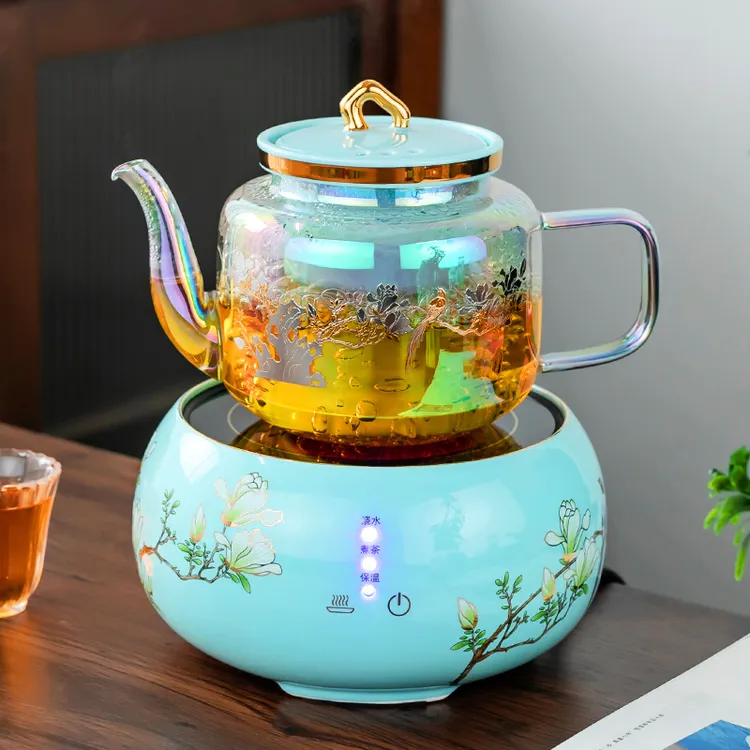 智能触摸电陶炉煮茶炉高硼硅加厚玻璃壶烧水黑白茶专用冲茶壶套装