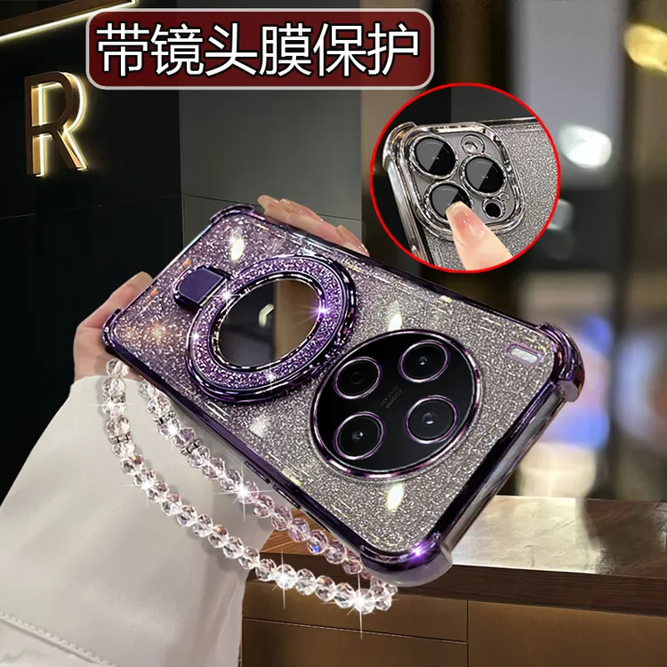 适用vivoy500pro手机壳女款V2516A高级感viovy500por网红镜子支架