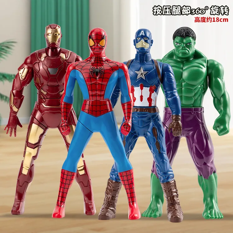 旋转蜘蛛侠玩偶绿巨人模型趣味摆件按压腿部360度旋转手办玩具