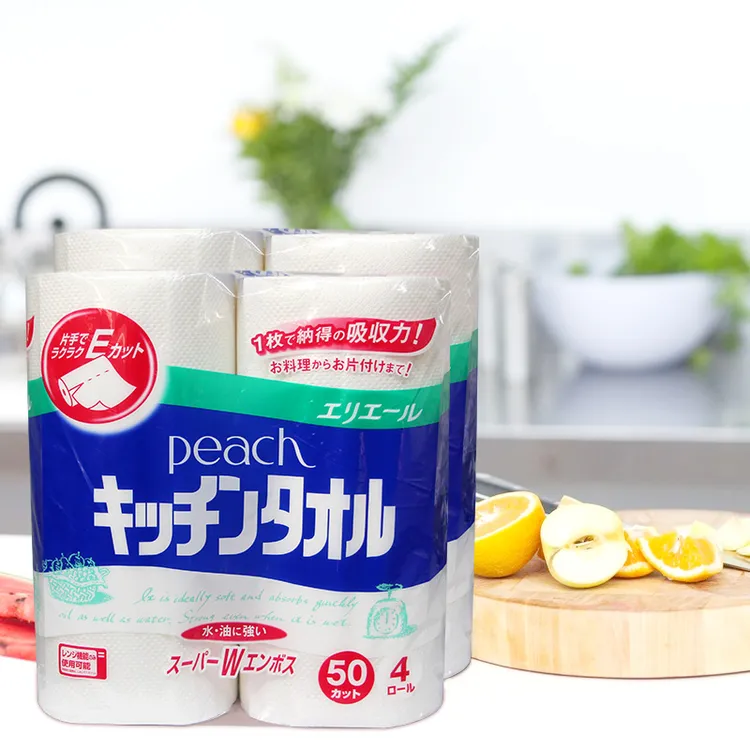 日本进口厨房纸巾家用吸油吸水懒人抹布干湿两用无香4卷