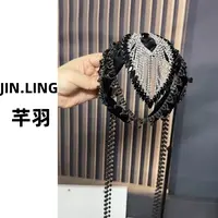 JINLING【芊羽】民族风原创设计休闲风极简风发箍带齿优雅时尚满钻