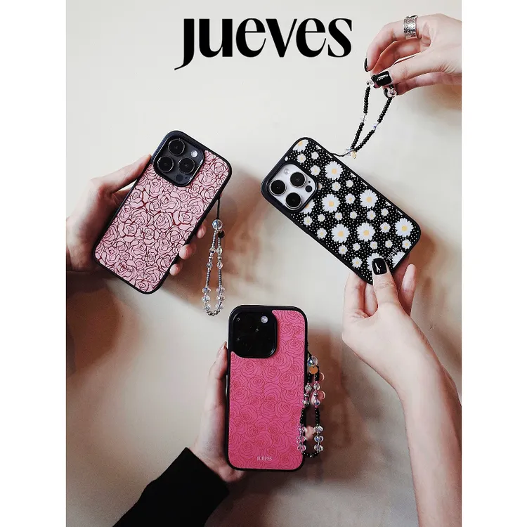 JUEVES花卉黑边磁吸壳iphone15pro手机壳16苹果14promax硅胶17pro