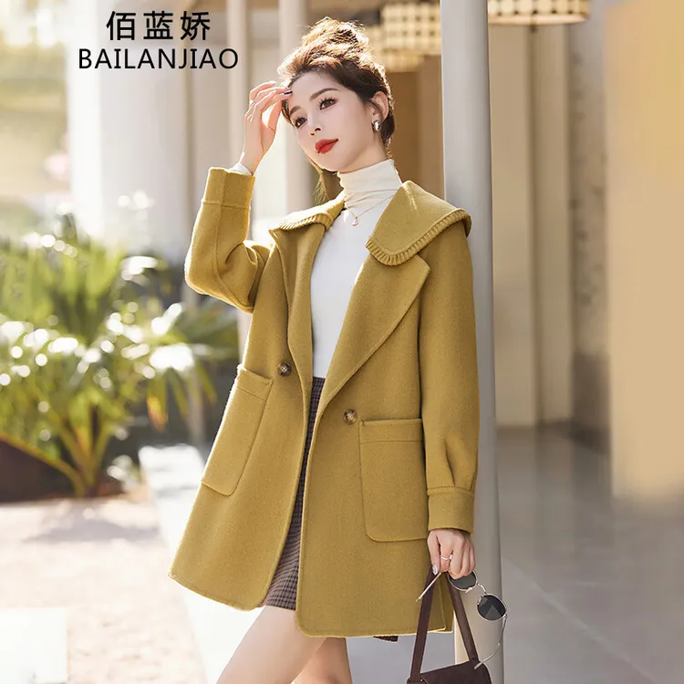 双面羊毛大衣女中长款2025秋冬季新款高级感小个子洋气毛呢外套
