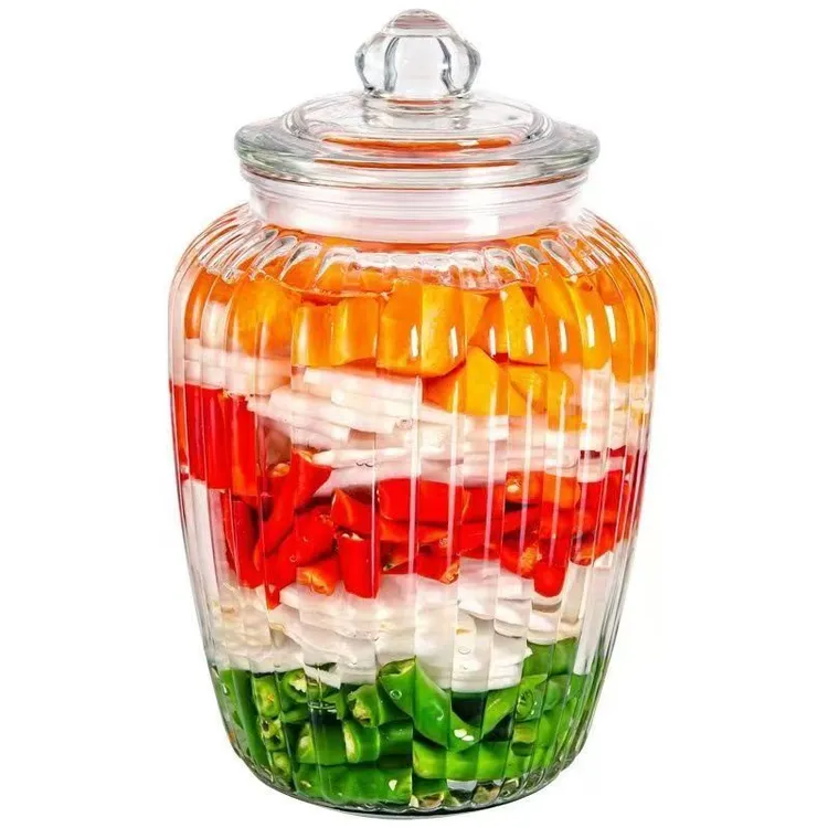 泡菜罐玻璃泡菜坛子家用厨房食品级腌制咸菜储物罐腌菜杂粮罐JJH