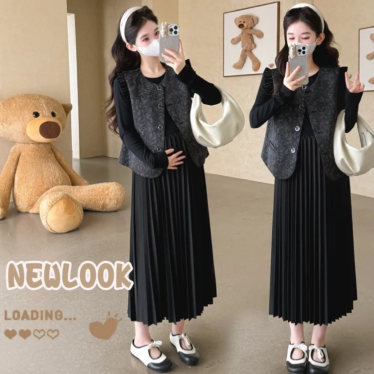 【程程家】2025新款秋冬新款套装时尚款气质小香风百褶裙两件套