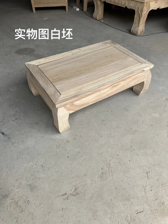 老榆木炕桌全实木炕几家用飘窗桌榻榻米阳台小茶几矮桌白坯