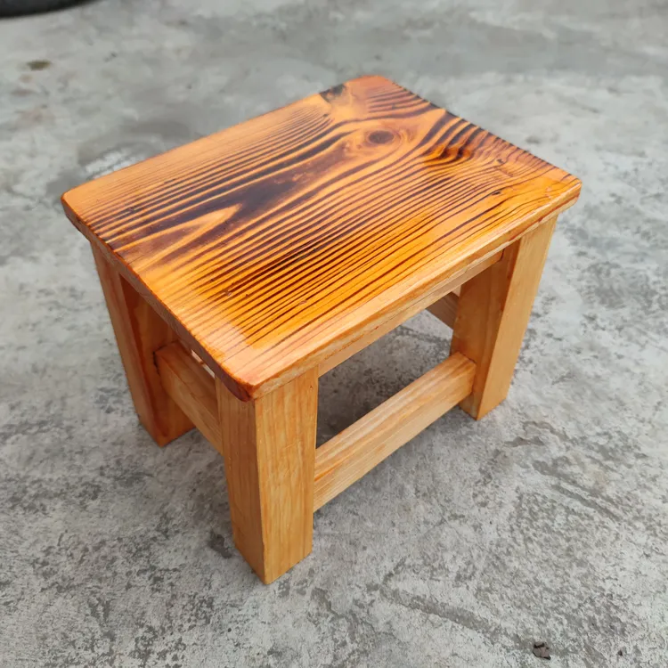 复古炭化木凳子实木换鞋凳洗澡凳洗菜洗衣服小矮凳烤火凳21厘米高