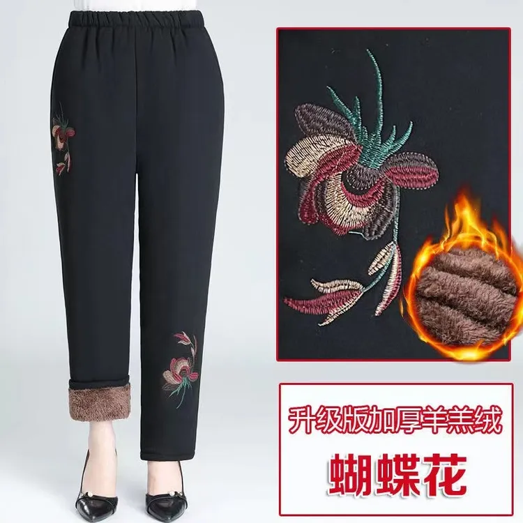 啄木鸟妈妈裤子60-70岁冬加厚棉裤妈妈巨厚保暖奶奶宽松大码200斤