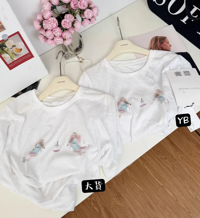 番茄妹妹Tomatosister 防晒上衣夏 天使印花设计感圆领短袖T恤女