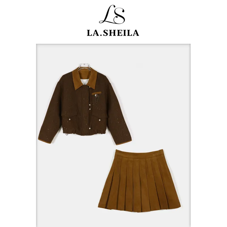 LA.Sheila“露思同款”小香风羽绒服短裙小熊套装254-TZ/1013-95875