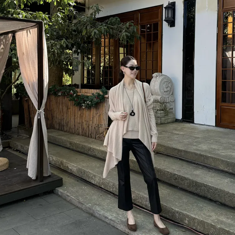 王嬛嬛MsLime25年新款【杏缦】羊驼&羊毛毛织上衣 HD2C0587