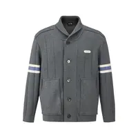 GB-GOODBRAND 2025FW GOOD提花撞色条纹翻领开衫毛衣 男女同款