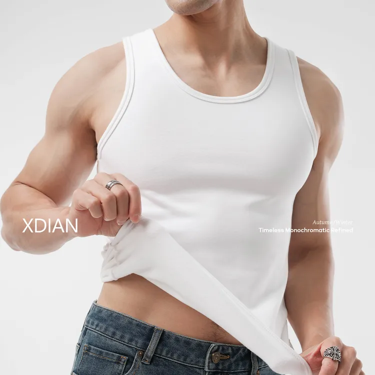 XDIAN/续点加绒背心打底抗起球自发热透气男士秋冬7A抗菌