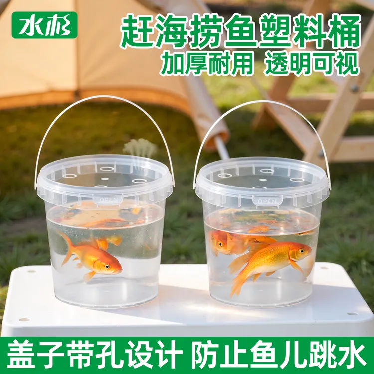 水杉手提便捷捞鱼桶养鱼观赏桶加厚塑料桶儿童玩具桶带孔桶开学季