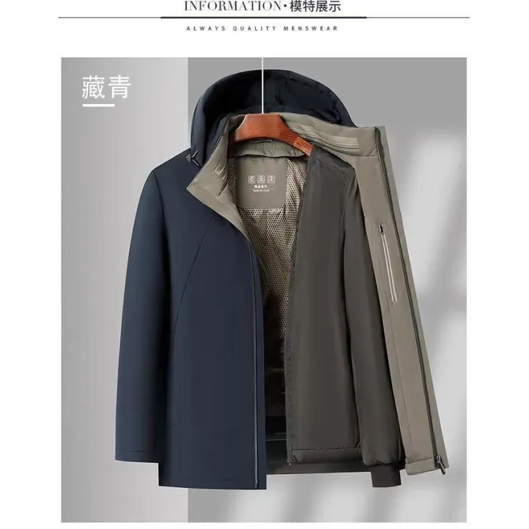 8629号668#可拆连帽休闲双口袋三合一外套（毛毛内胆可拆）（预）