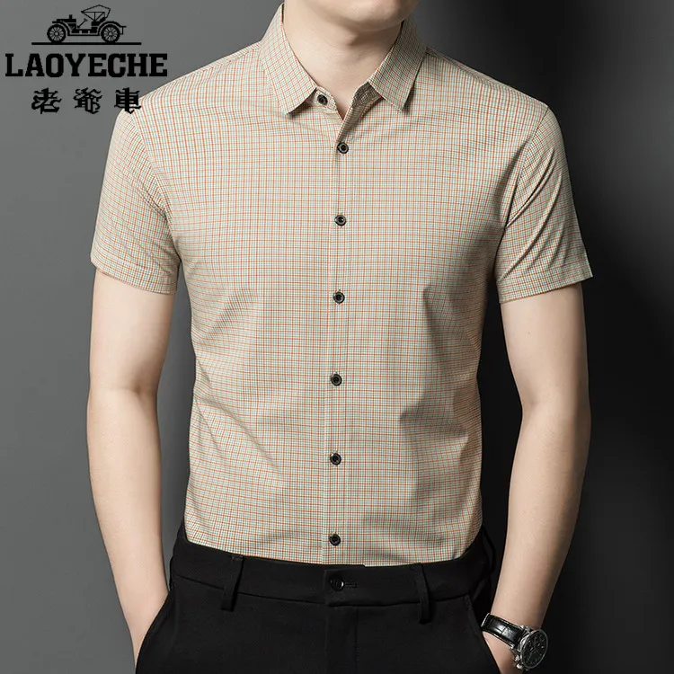 老爷车衬衫男短袖2025夏季新款男装百搭痞帅高级感衬衣轻奢高端