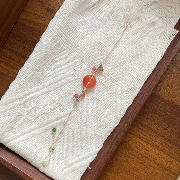 知否知否应是绿肥红瘦南红平安扣手绳可调节下单备注手围