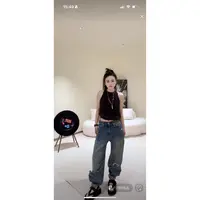 RUYIFASH捏褶破洞牛仔裤