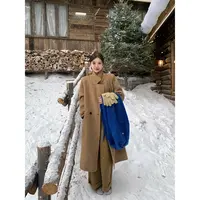 【赵小小yimao】配包包高级感新款韩版宽松羊毛外套长款羊毛大衣