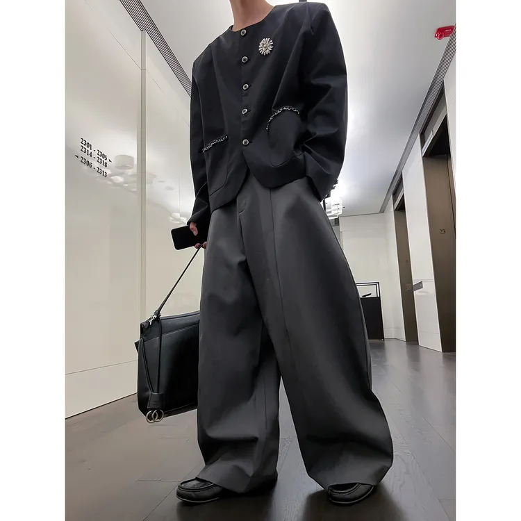 高林凡 结构大师/行走在潮流前线的弯刀廓形垂感百搭休闲西裤男