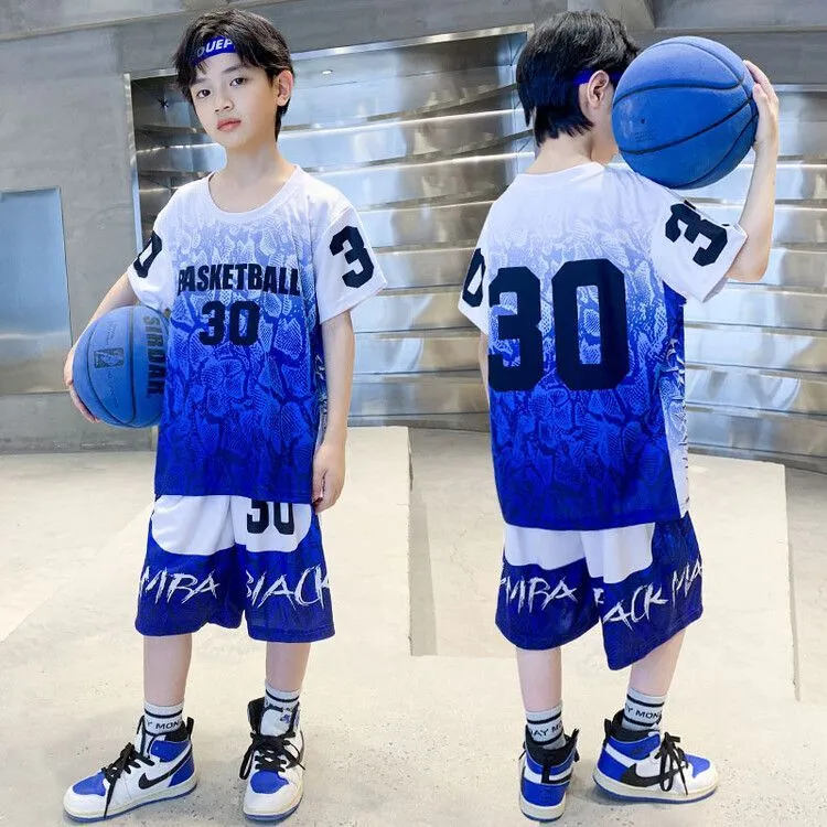男童夏季速干衣服新款中大童儿童篮球服套装男孩运动夏装休闲胖童