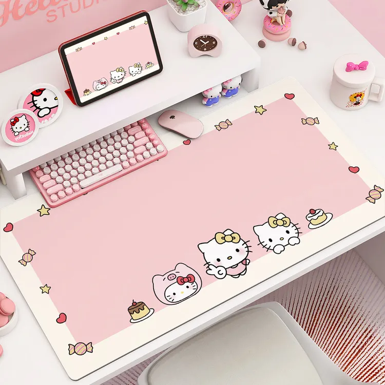 超大可爱卡通女生书桌垫子办公电脑键盘鼠标垫茶几垫速干耐脏桌垫