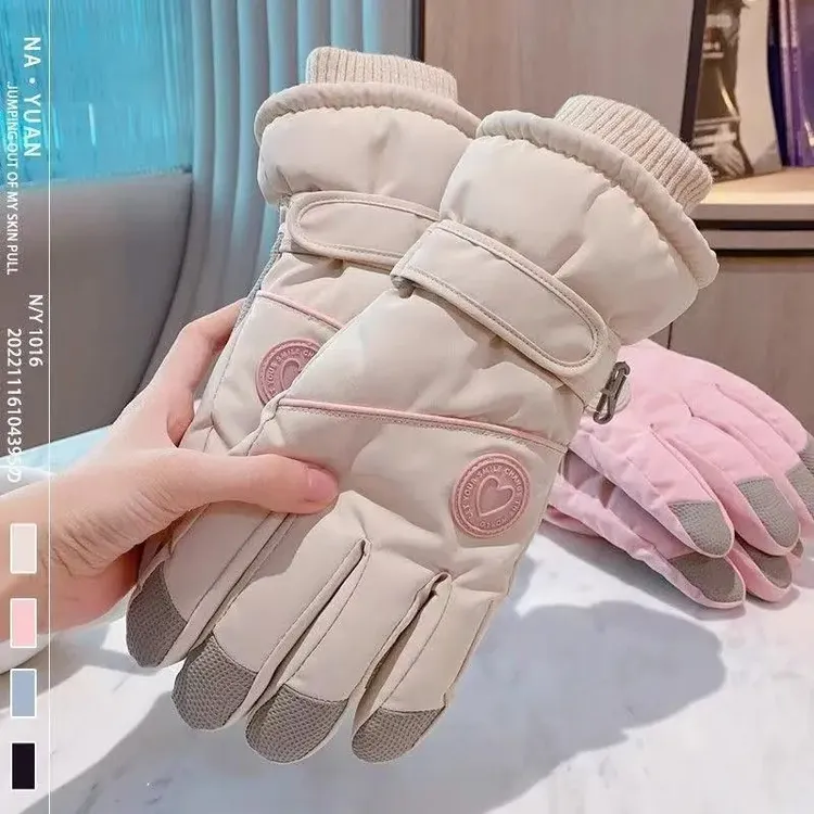 冬骑行手套女男保暖加厚加绒可触屏东北电动车防寒冬天滑雪手套