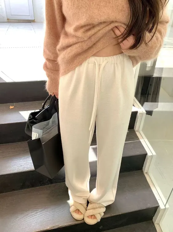 2025秋冬新款高级感垂顺阔腿裤时尚软糯百搭慵懒风阔腿裤MU2010