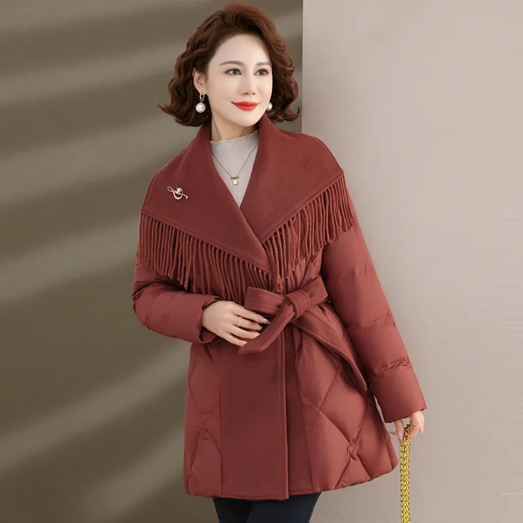 俞兆林中年妈妈秋冬棉衣外套洋气新款收腰显瘦中老年女冬装