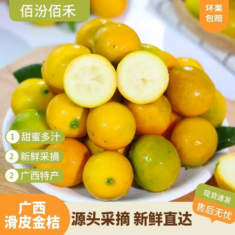 佰汾佰禾优选 广西融安滑皮金桔1/2斤装 脆甜新鲜应季水果