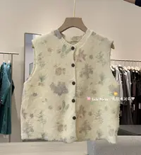 （元熙水沁马甲）韩代23%羊毛2025秋款简单花色圆领针织马甲女2047