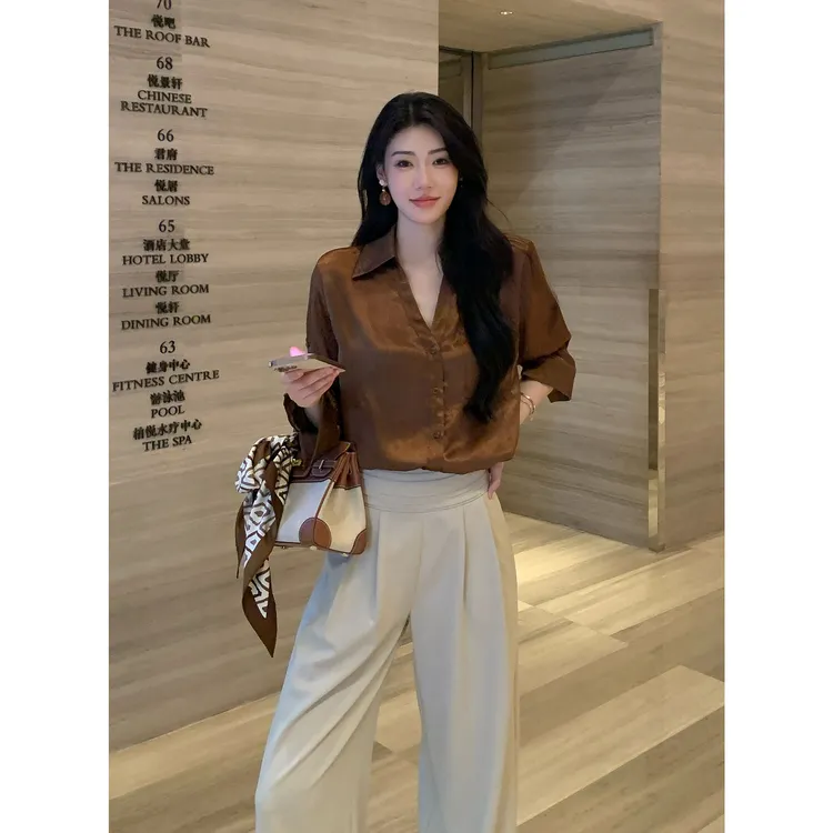 JIJINQI秋季梭织新款百搭上衣宽松显瘦气质长袖衬衫女JD08CZQM280